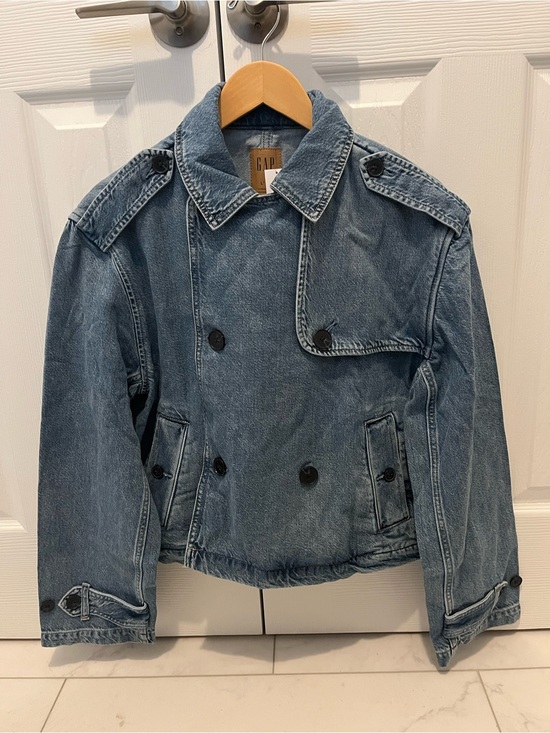GAP Jackets & Blazers - GAP Double-Breasted Denim Jacket - Blue